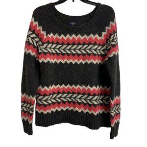American Eagle L Fair Isle Wool Classic Knit Sweater Casual